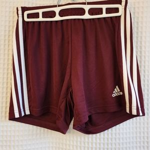 Classic Adidas womens XS maroon squad soccer shorts new with tags
